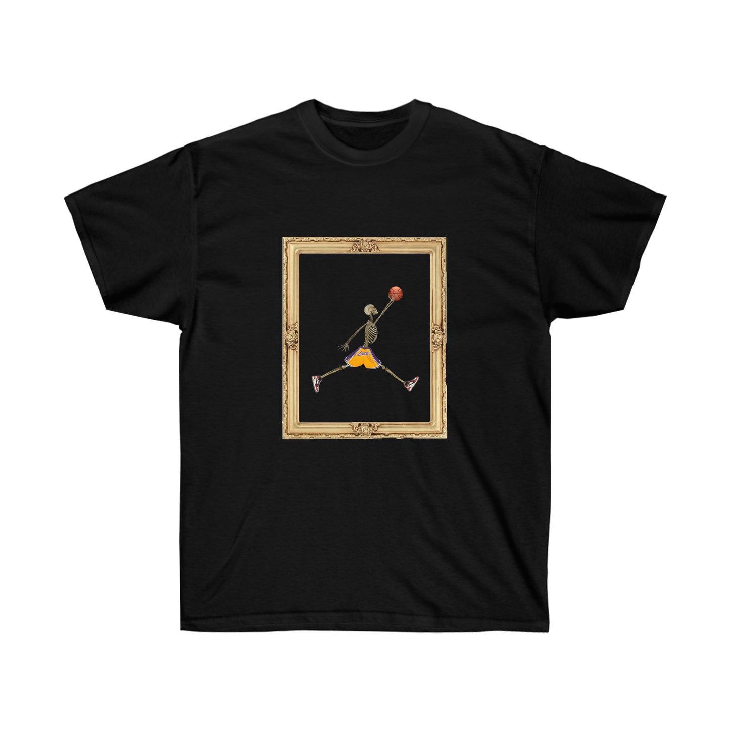 Custom LA Basketball Sports Die Hard Fan | Skeleton | T-Shirt Unisex | Framed Active