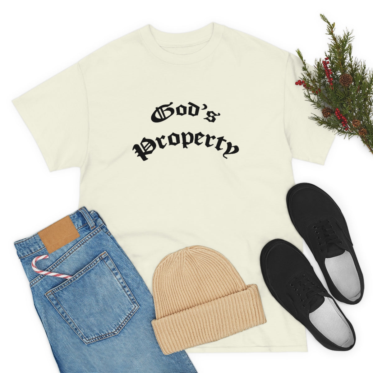 God's Property Tee In Sand